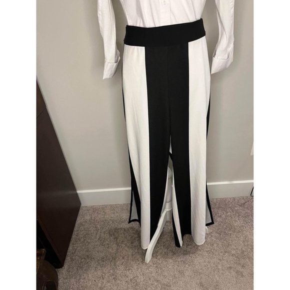 INC Black White Color Block Wide Leg Pants - XL New With Tag - Picture 5 of 10